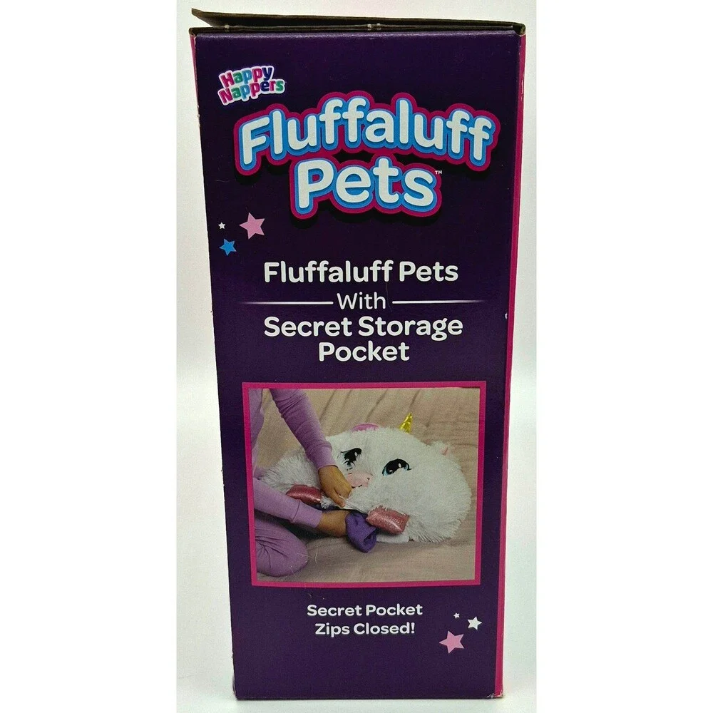 NEW Happy Nappers Fluffaluff Pets Arianna Unicorn 3ft Play Pillow Secret Pocket